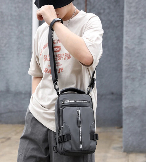 Men Sling Backpack Cross body Shoulder Chest Bag with USB Charging
