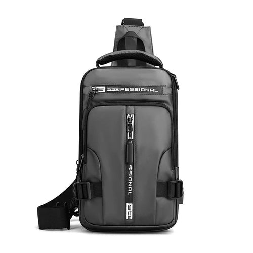 Men Sling Backpack Cross body Shoulder Chest Bag with USB Charging